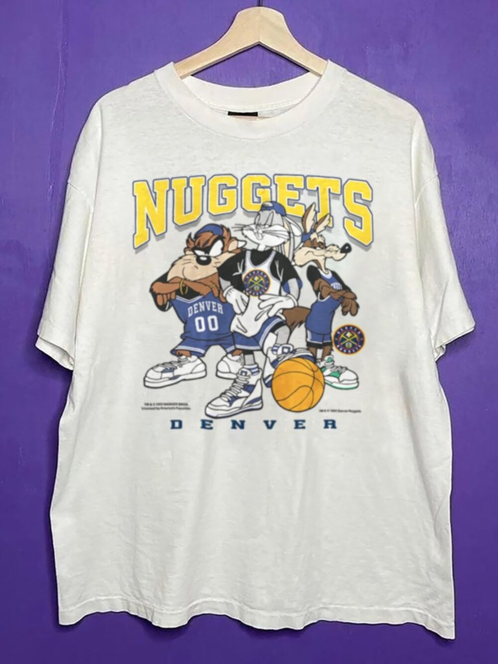Vintage Denver Nuggets Basketball Looney Tunes Shirt, NBA Denver Nuggets Shirt